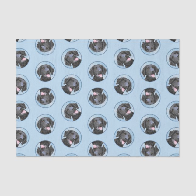 Papier Mousseline Retriever recouvert de boue peint art original chi (Recto)