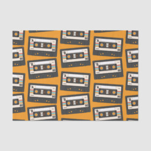 Papier Mousseline Retro 80's 90's Cassette Musique Anniversaire