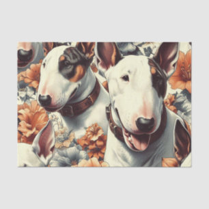 Papier Mousseline Retro Bull Terrier Peinture sans fil