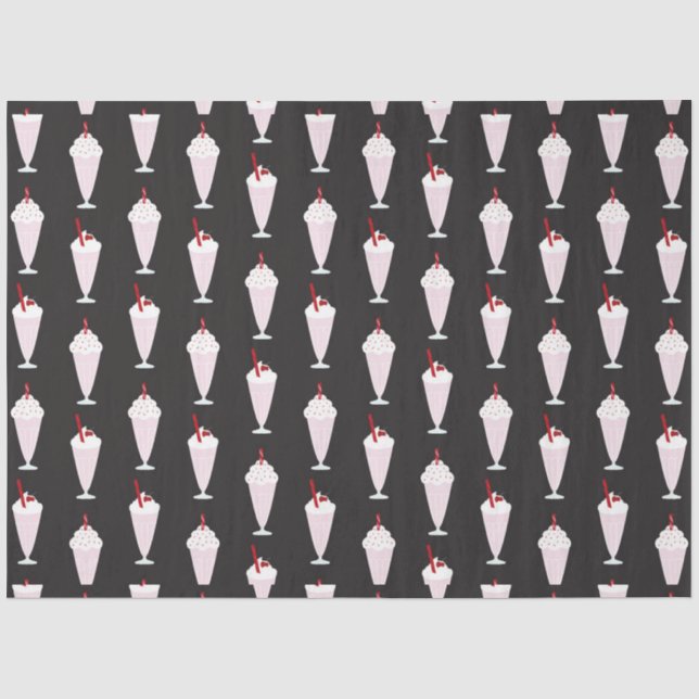 Papier Mousseline Retro Diner Milkshake Motif (Recto)