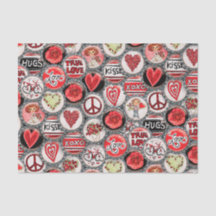 Retro Floral Heart Valentine's Day Bouteille Casqu