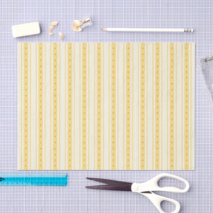 Papier Mousseline Rétro Gâteau Coeur Jaune Rayures Vanille