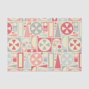 Papier Mousseline Rétro géométrique des années 1950, rose moderne du