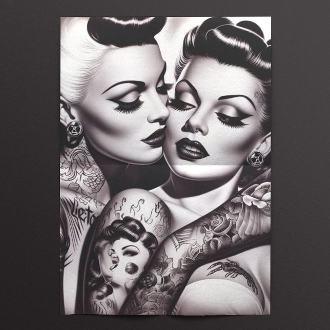 Papier Mousseline Retro Glam Tattoo Girls (Créateur téléchargé)