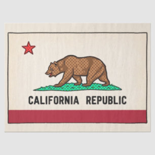 Papier Mousseline Rétro Golden State Bear République de Californie