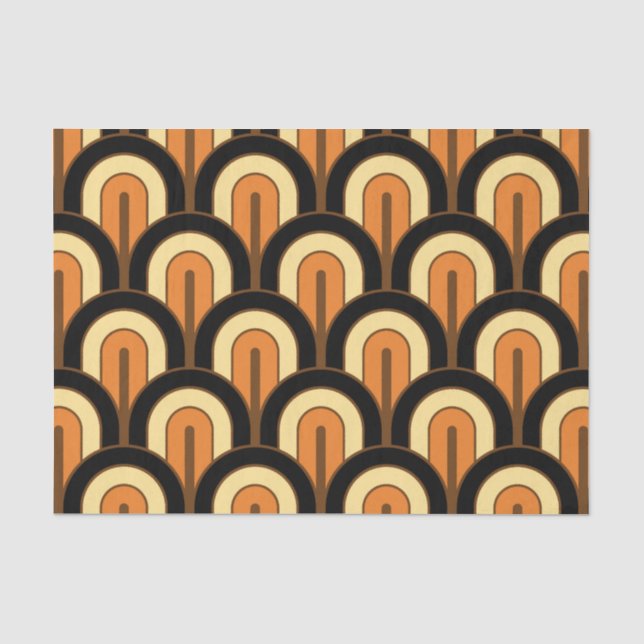 Papier Mousseline Retro Gradated Geometric Fan Pattern (Recto)