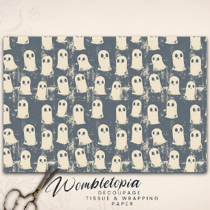 Papier Mousseline Retro Grunge Ghosts Halloween Motif