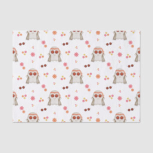 Papier Mousseline Retro Halloween Cute Kids Floral Ghost