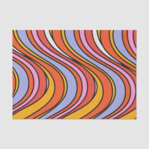 Papier Mousseline Retro Hippie Psychedelic Swirls Tissue Paper 70's