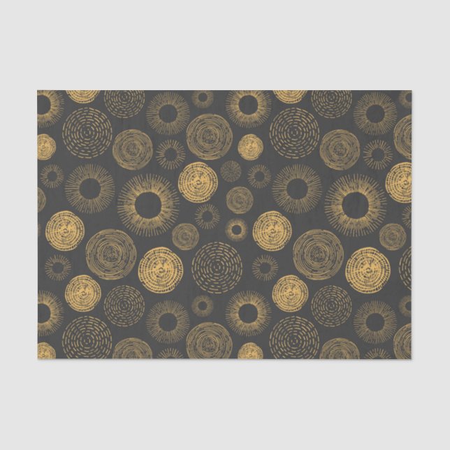 Papier Mousseline Retro Holiday Gold Burn Sparkler Noël (Recto)