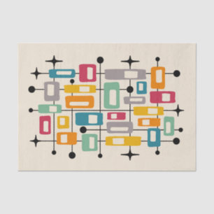 Papier Mousseline Retro Mid-Century Moderne Abstrait