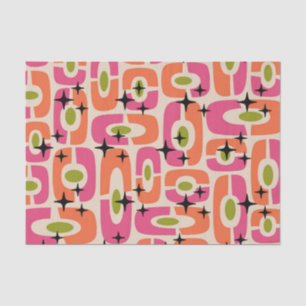 Papier Mousseline Retro Mid-Century moderne Cosmique Abstrait Motif