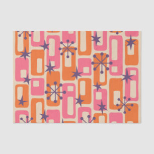 Papier Mousseline Retro Mid-Century moderne Cosmique Abstrait Motif