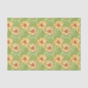 Papier Mousseline Rétro motif de magnolia
