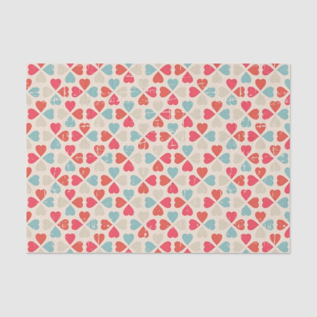 Papier Mousseline Rétro motif de Saint-Valentin (Recto)
