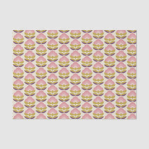Papier Mousseline Rétro motif floral rose et pourpre