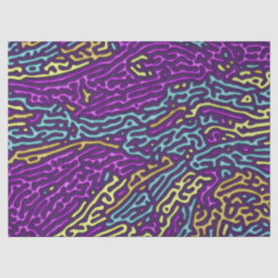 Papier Mousseline Retro Neon Maze Motif - Arcade esthétique
