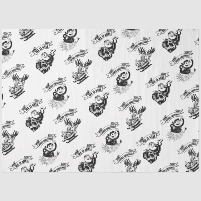 PAPIER MOUSSELINE RETRO NOËL CARACTÈRES TISSUE PAPIER (Recto)