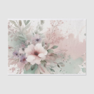 Papier Mousseline Retro Pastel Floral Chic Charm Découpage Imprimant