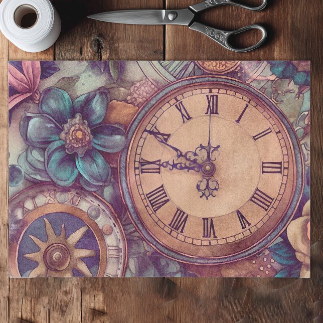 Papier Mousseline Retro Steampunk (Steampunk Tissue Paper for Decoupage)
