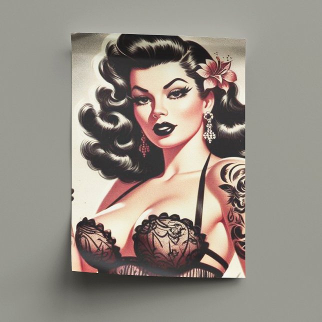 Papier Mousseline Retro Tatto Goth Girl (Créateur téléchargé)