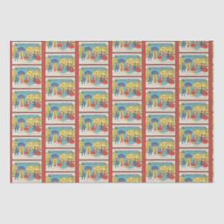 Papier Mousseline Retro Vintage Noël Salutations Antique hiver