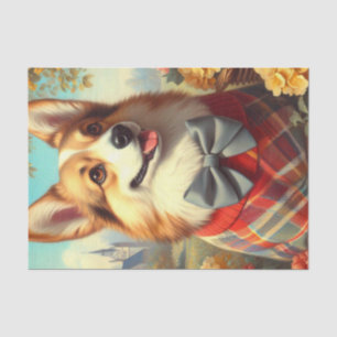 Papier Mousseline Retro Welsh Corgi Cardigan Peinture