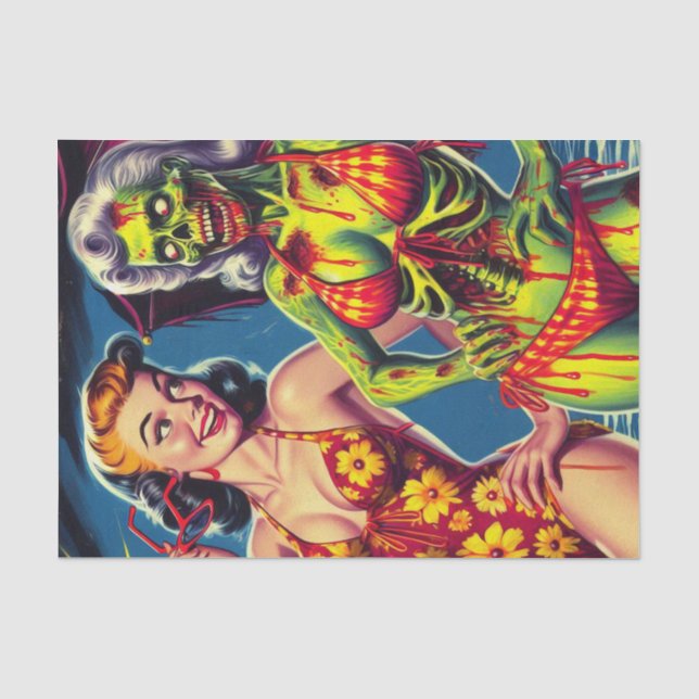 Papier Mousseline Retro Zombie Pin-up (Recto)