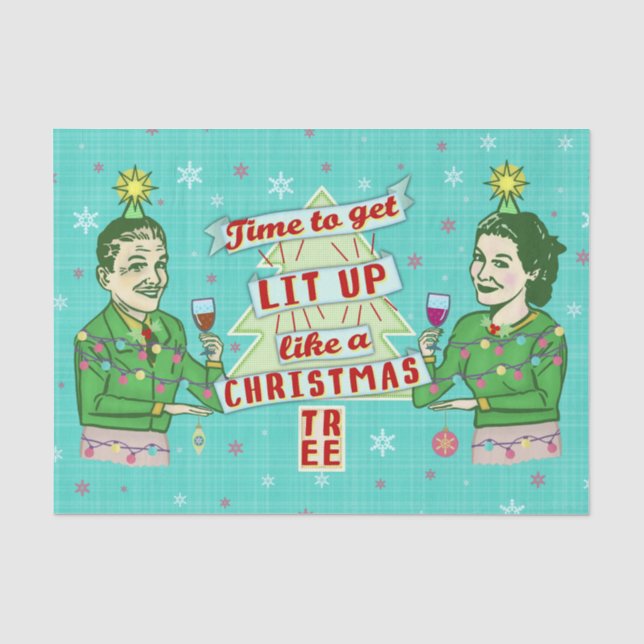 Papier Mousseline Rétros vacances potables adultes de fête de Noël (Recto)