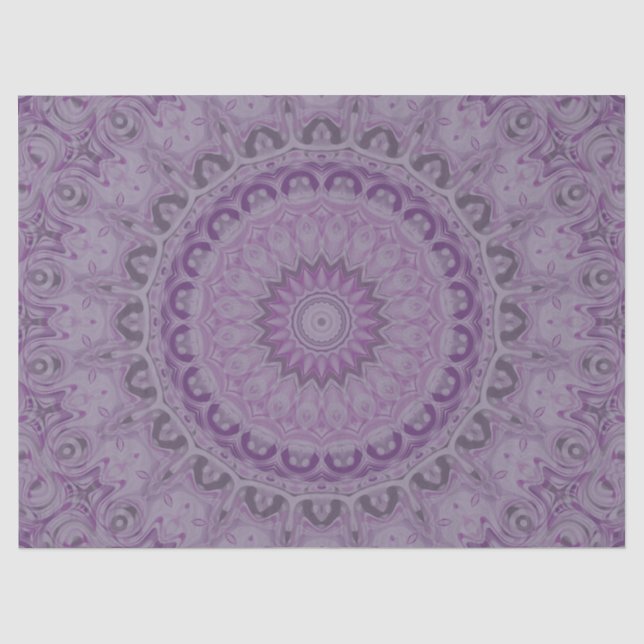Papier Mousseline Rêve d'aquarelle Mandala dans les tons violets (Recto)