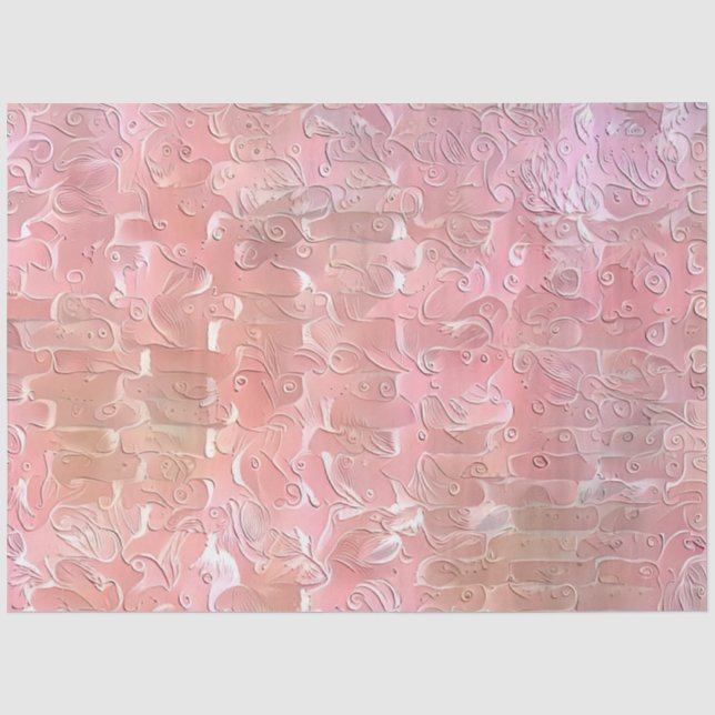 Papier Mousseline Rêve d'art rose floral (Recto)