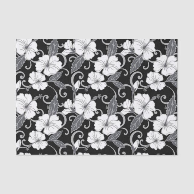 PAPIER MOUSSELINE RÊVE POLYNÉSIEN (NOIR) (Recto)