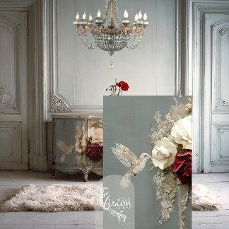 Papier Mousseline REVERIE IN BLOOM II Hummingbird & Lace