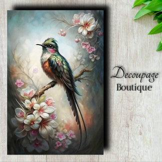 Papier Mousseline Rêves de Quetzal Oiseau Decoupage