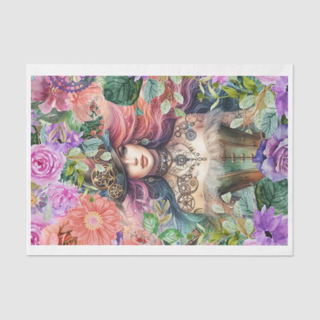Papier Mousseline Rêves floraux de vapeur (Recto)