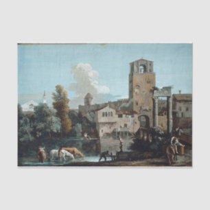 Papier Mousseline Ricci Capriccio Chevaux Paysage Peinture