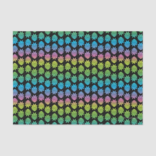 Papier Mousseline RICK ET MORTY™ | Rainbow Rick Head motif (Recto)