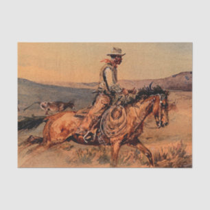 Papier Mousseline « Riding Herd » Art occidental d'Edward Borein