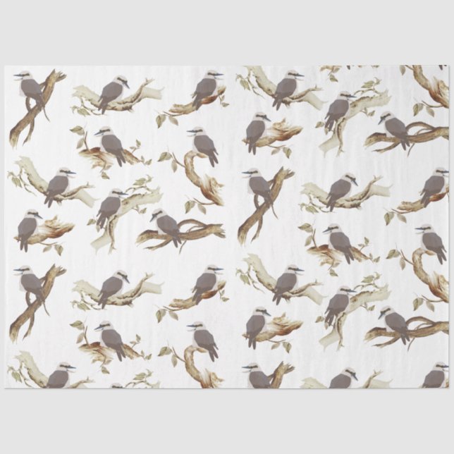 Papier Mousseline Rire Kookaburra Eucalyptus d'oiseaux australiens (Recto)