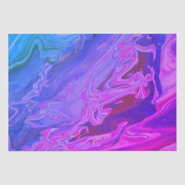 Papier Mousseline Rivière des couleurs peinture de flux (Recto)