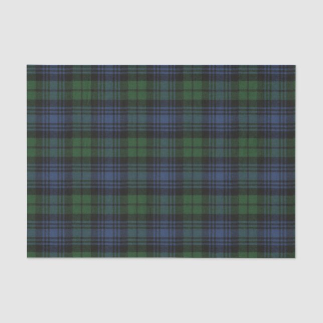 Papier Mousseline Robe Black Watch Tartan écossais antique (Recto)