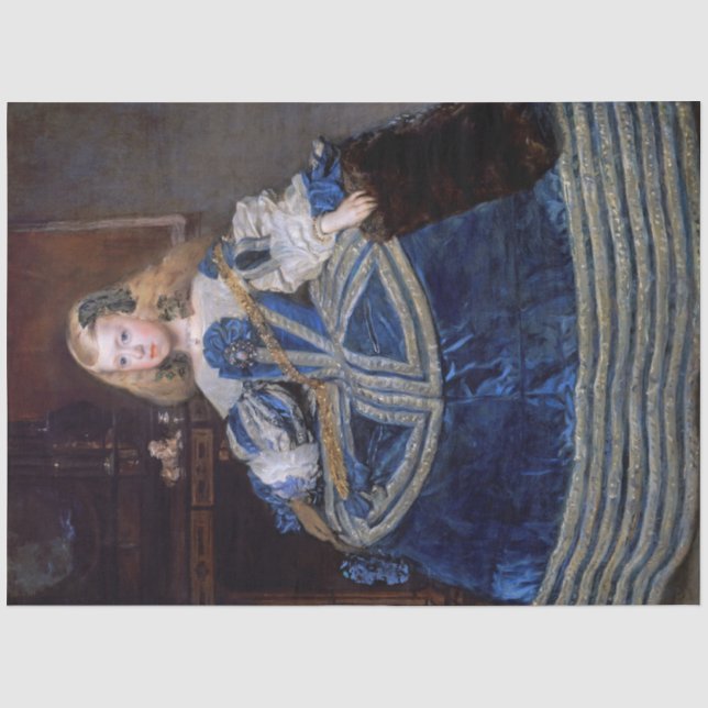 Papier Mousseline Robe bleue de l'infante Margarita Teresa, Velazque (Recto)