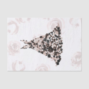 Papier Mousseline Robe de défilé de rose florale classe noir Blush B