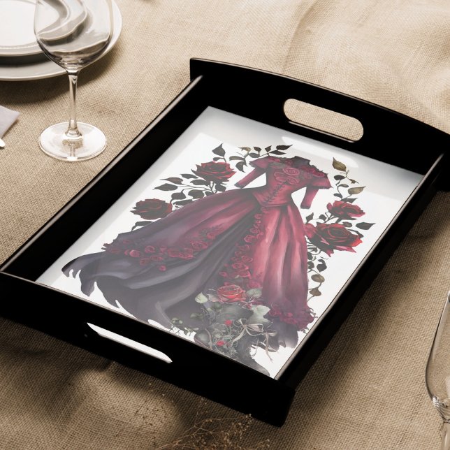 Papier Mousseline Robe et talons rouges victoriens | Antique Rose Go (Créateur téléchargé)