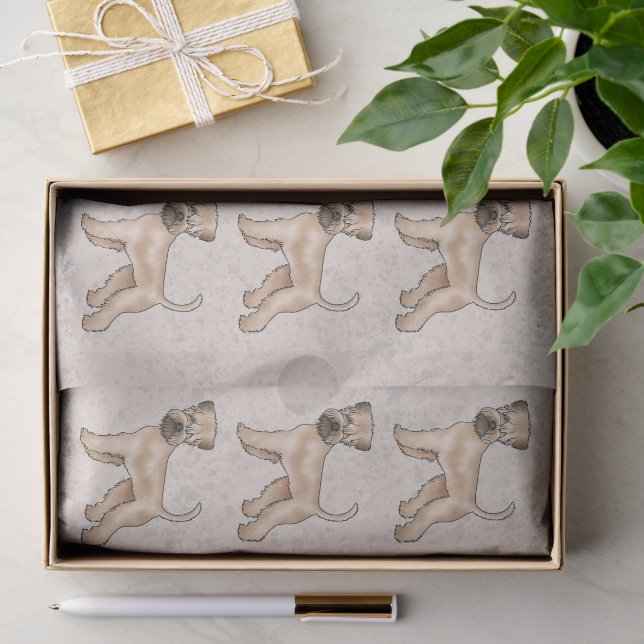 Papier Mousseline Robe molle Roue Terrier mignon Chien Motif Beige (Cadeau)