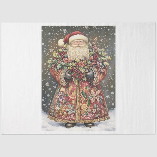 Papier Mousseline Robe Père Noël décorée (Recto)