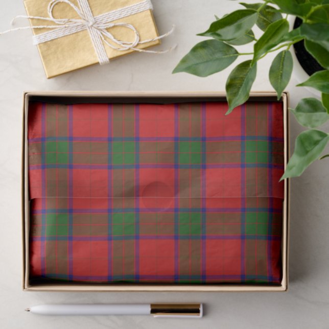 Papier Mousseline Robertson tartson rouge vert plaid (Cadeau)