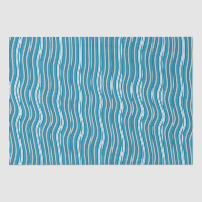 Papier Mousseline Robustes turquoise et blanc (Recto)