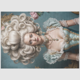 Papier Mousseline Rococo Beauty Decoupage Paper - Opulent Gown