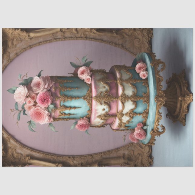 Papier Mousseline Rococo French Parisian Tiers Gâteaux Découpage (Recto)